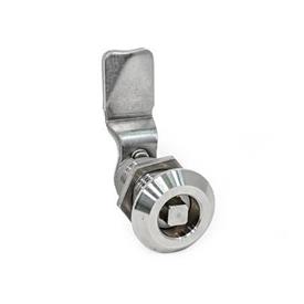 GN 515 Latches, Stainless Steel, with Extended Housing, Operation with Socket Keys Type: VK8 - With square spindle