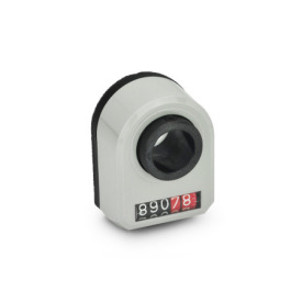 GN 953 Position Indicators, Hollow Shaft Steel, 5 Digits, Digital Indication, Mechanical Counter Display position: FR - In the front, below<br />Color: GR - Gray, RAL 7035, shiny finish