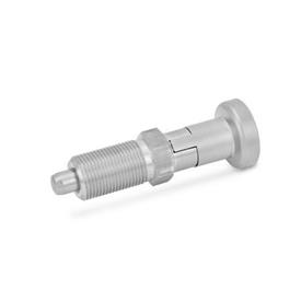 GN 617.1 Stainless Steel Indexing Plungers Material: NI - Stainless steel<br />Type: AN - Without lock nut, with stainless steel knob