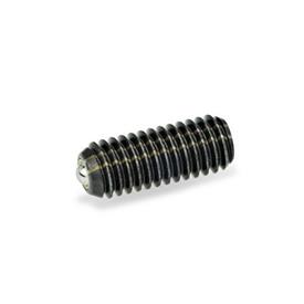 GN 615.9 Spring Plungers, Ball with Friction Bearing, with Internal Hex, Steel Type: KS - Steel, high spring load