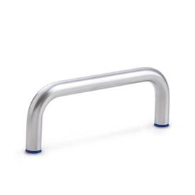 GN 429 Cabinet U-Handles, Stainless Steel, Hygienic Design Finish: MT - Matte finish (Ra < 0.8 µm)<br />Material (Sealing ring): H - H-NBR