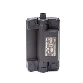 GN 239.6 Hinges with Safety Switch with Connector Plug, Plastic Type: AS - Connector plug at the top