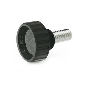GN 591 Knurled Screws, Antistatical Plastic 