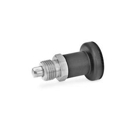 GN 607 Indexing Plungers, Stainless Steel / Plastic Knob Material: NI - Stainless steel<br />Type: A - Without lock nut