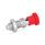 GN 817 Stainless Steel Indexing Plungers with Red Knob Material: NI - Stainless steel
Type: CK - With rest position, with lock nut
Color: RT - Red, RAL 3000, matte finish