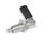 GN 721.5 Cam Action Indexing Plungers, Stainless Steel, without Locking Function, with 180° Limit Stop Type: RBK - Right-hand lock, with plastic cap, with lock nut
