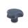 GN 5342 Three-Lobed Knobs, Detectable, FDA Compliant Plastic, Bushing Stainless Steel Material / Finish: MDB - Metal detectable, blue, RAL 5001, matte finish