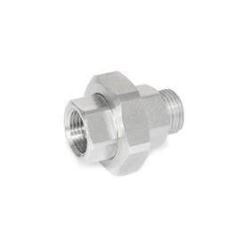 GN 7405 Strainer Fittings, Stainless Steel Type: B - Fitting with female / male thread