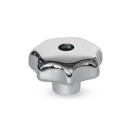 GN 6336 Star Knobs, Stainless Steel AISI 316 Type: D - With threaded through bore