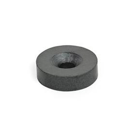 GN 55.1 Aimants plats, ferrite dure, en forme de disque Diamètre extérieur d<sub>1</sub>: S - Trous fraisés