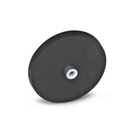 GN 51.2 Retaining Magnets with Internal Thread, with Rubber Jacket Color: SW - Black
