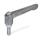 GN 300.2 Adjustable Hand Levers, Zinc Die Casting, with Threaded Stud Steel Zinc Plated Color: RH - Uncoated