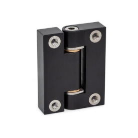 GN 7580 Precision Hinges, Hinge Leaf Aluminum, Bearing Bushings Bronze, Used as Joint Finish: ALS - Anodized black<br />Inner leaf type: B - Tangential fastening with tapped bushings<br />Outer leaf type: B - Tangential fastening with tapped bushings