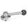 GN 918.7 Clamping Bolts, Stainless Steel, Downward Clamping, with Threaded Bolt Type: GV - With ball lever, straight (serration)
Clamping direction: R - By clockwise rotation (drawn version)