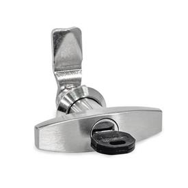 GN 115 Chiusure, acciaio INOX, funzionamento a chiave, con serratura Form: SCTN - With T-handle (same lock)