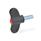 GN 633 Wing Screws, Plastic, Threaded Stud Steel Color of the cover cap: DRT - Red, RAL 3000, matte finish