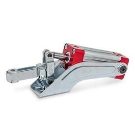 GN 860 Toggle Clamps, Steel, Pneumatic Type: AP - Forked clamping arm, with two flanged washers