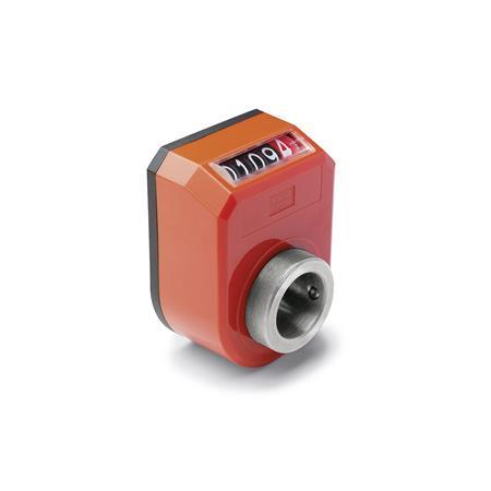 GN 953.2 Indicateurs de position, 5 chiffres, indication numérique, mécanisme de compteur, arbre creux en inox 