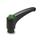 GN 603.1 Adjustable Hand Levers, Plastic, Bushing Stainless Steel Color (Releasing button): DGN - Green, RAL 6017, shiny finish