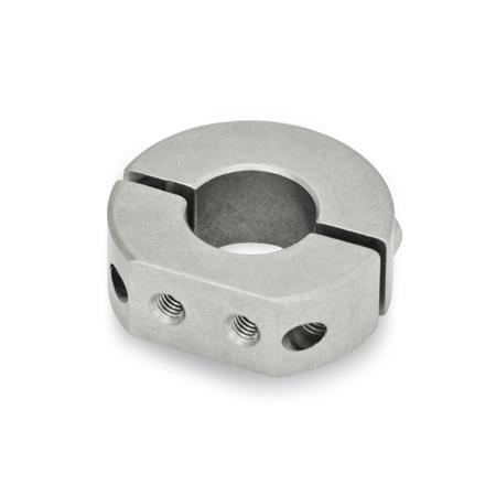 GN 7072.1 Split Shaft Collars, Stainless Steel, with Extension-Tapped Holes Type: A - Extension-tapped holes, radial