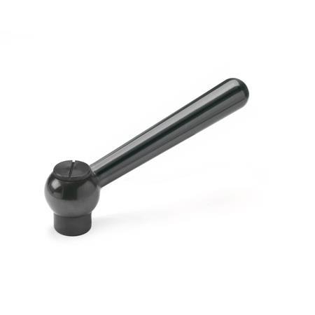 Adjustable Clamping Levers GN 99.2: Steel, with Internal Thread, Push to Disengage