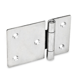 GN 136 Charnières en tôle, inox, allongées dans le sens horizontal Matériau: NI - blanc<br />Type: C - avec trous fraisés<br />Bildvarianten: l1 (e) - sur une seule face allongé