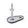 GN 45 Piedini di livellamento, acciaio INOX AISI 316 L, con aletta di fissaggio, a forma di goccia Tipo (base): D1 - Con disco antiscivolo, con aggancio a clip, colore nero
Versione (vite): SK - Con dado, esagono esterno in basso