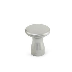 GN 75.5 Mushroom Shaped Knobs, Stainless Steel Type: D - With internal thread<br />Finish: MT - Matte shot-blasted finish