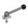 GN 918.6 Clamping bolts, Stainless Steel, Upward Clamping, Screw from the Back Type: KVB - With ball lever, angular (serration)
Clamping direction: L - By anti-clockwise rotation