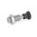 GN 313 Spring Bolts, Stainless Steel / Plastic Knob Material: NI - Stainless steel
Type: AK - With knob, with lock nut
Identification no.: 2 - Pin with internal thread
