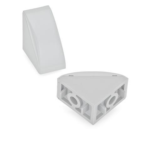 Kulmakiinnityspalat GN 561: Muovi, alumiiniprofiileille (i-/b-modulaarinen järjestelmä), tyyppi B / tyyppi C