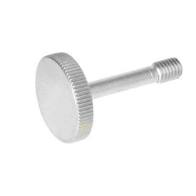 GN 653.2 Knurled Screws, Stainless Steel, with a Thin Shank for Loss Prevention 