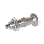 Doigts d&apos;indexage en inox, AISI 316 (A4), sans position de repos