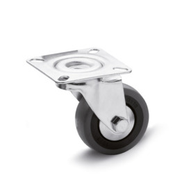 GN 22870 Light Duty Casters, Wheel Tread Rubber, Wheel Core Polypropylene, Light Version Bearing type: G - Friction bearing<br />Type (bracket): L - Swivel bracket with mounting plate<br />Coding: L - Light version