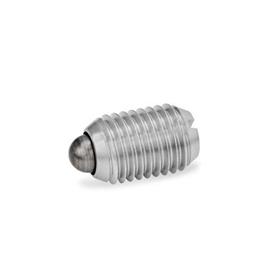 GN 615.1 Spring Plungers , Steel / Stainless Steel, with Bolt, with Slot Type: BN - Stainless steel, standard spring load