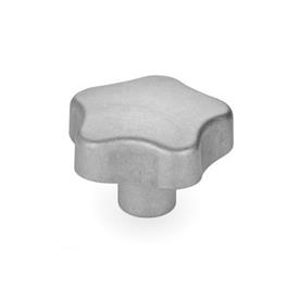 GN 5336 Star Knobs, Aluminum Type: C - With plain blind bore H7<br />Finish: MT - Matte finish (tumbled)