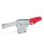 GN 820.4 Schnellspanner, Stahl, Spannhebel horizontal, mit Verriegelung, mit senkrechtem Fuß Form: PL - massiver Spannarm mit Halteschelle zum Anschweißen
