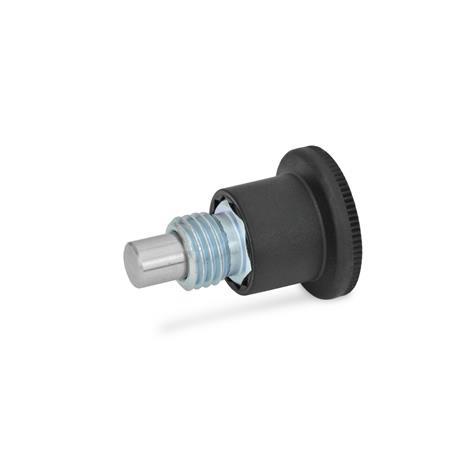 GN 822.6 Mini Indexing Plungers, Covered Indexing Mechanism Type: B - Without rest position