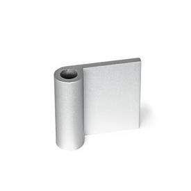 GN 2291 Hinge Leafs, for Aluminum Profiles / Panel Elements Type: AF - Exterior hinge leaf<br />Coding: A - Without bores