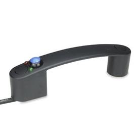 GN 628.4 Bügelgriffe, Kunststoff, mit Kabel Form: KU - Kabel unten