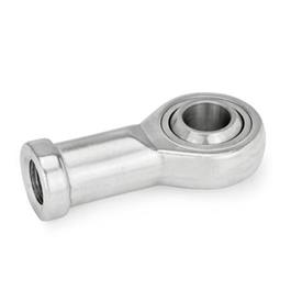 GN 648.5 Ball Joint Heads with Internal Thread, Stainless Steel Type: WK - Stainless steel PTFE / Stainless steel self lubricated
