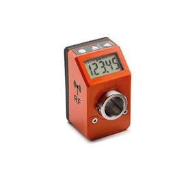 GN 9154 Indicatori di posizione, 5 cifre, elettronici, display LCD, con trasmissione dati tramite radiofrequenza Colore: OR - arancione, RAL 2004