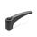 GN 604 Adjustable Hand Levers, Plastic, Insert Steel, with Threaded Insert / Reamed Hole Color: SG - Black-gray, RAL 7021, matte finish