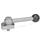 GN 918.5 Eccentric Cams, Stainless Steel, Radial Clamping, with Threaded Bolt Type: GV - With ball lever, straight (serration)
Clamping direction: R - By clockwise rotation (drawn version)