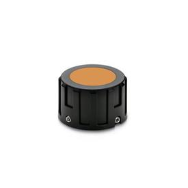 GN 957.1 Control Knobs, Plastic, for Position Indicators Type: N - Without lettering<br />Color of the cover cap: DOR - Orange, RAL 2004, matte finish