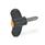 GN 633.10 Chiavette di serraggio, plastic, perno filettato acciaio INOX, con perno in plastica Colore della calottina: DOR - Arancio, RAL 2004, finitura mat