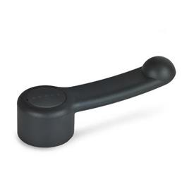 GN 623 Gear Levers, Plastic, Bushing Steel Color of the cover cap: DSG - Black-gray, RAL 7021, matte finish