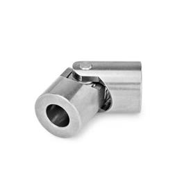 DIN 808 Universal Joints with Friction Bearing, Stainless Steel Material: NI - Stainless steel<br />Bore code: B - Without keyway<br />Type: EG - Single, friction bearing