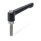 GN 306 Adjustable Hand Levers, Zinc Die Casting, Insert Stainless Steel, with External Thread, with Special Tipped Type: KUN - Plastic pivot
Color: B - Black, RAL 9005, textured finish