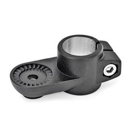 GN 274 Swivel Clamp Connectors, Aluminum Type: IV - With internal serration<br />Finish: SW - Black, RAL 9005, textured finish